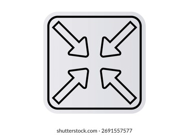Erweitern Pfeil maximieren Symbol, Erweitern Symbol auf weißem Hintergrund.