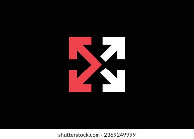 Expandir diseño de logotipo vectorial de moda de flecha