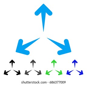Expand Arrows flat vector icon. Colored expand arrows gray, black, blue, green pictogram versions. Flat icon style for web design.