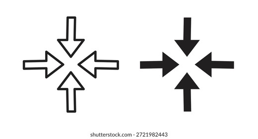 Icono de flechas de Expandir icono plano simple. Versión Liner - Vector de stock.