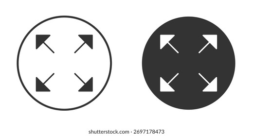 Ilustración de icono de flechas de Expandir. Gráficos de Vector de píxeles - Vector.