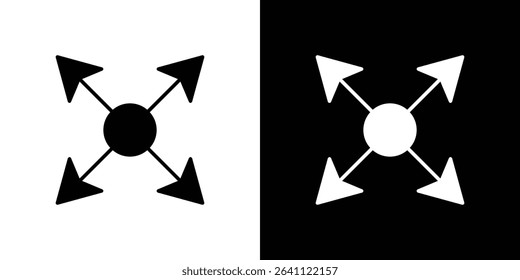 Expand arrows icon symbols. Vector illustration.