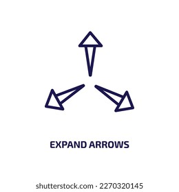 expand arrows icon from user interface collection. Thin linear expand arrows, expand, arrow outline icon isolated on white background. Line vector expand arrows sign, symbol for web and mobile