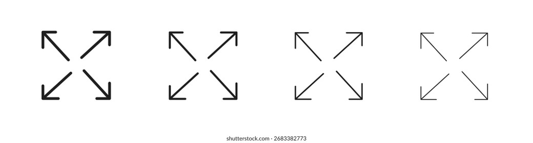 Icono de flechas de Expandir Vector gráfico. Iconos de vector de estilo negro