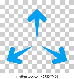 Expand Arrows icon. Vector illustration style is flat iconic symbol, blue color, transparent background. Designed for web and software interfaces.
