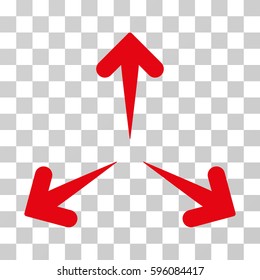 Expand Arrows icon. Vector illustration style is flat iconic symbol, red color, transparent background. Designed for web and software interfaces.