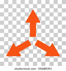 Expand Arrows icon. Vector illustration style is flat iconic symbol, orange color, transparent background. Designed for web and software interfaces.