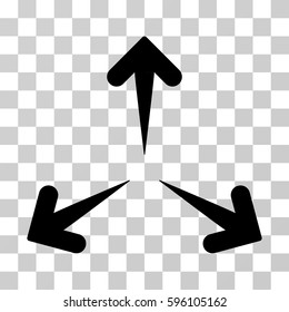 Expand Arrows icon. Vector illustration style is flat iconic symbol, black color, transparent background. Designed for web and software interfaces.