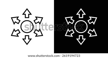 Expand arrows icon. vector illustration, pictogram isolated. editable