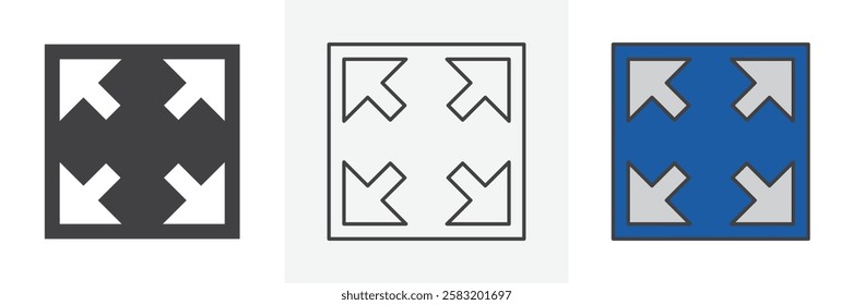 Expand arrows icons pack for website designs