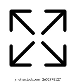 Erweitern Sie das Pfeilumrisssymbol, um die Benutzeroberfläche zu maximieren, im Vollbildmodus anzuzeigen und ihre Größe zu ändern.