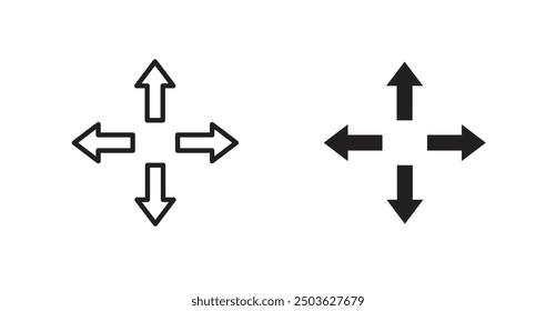 Expand arrows vector icon in solid and outline style