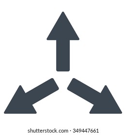 Expand Arrows vector icon. Style is flat symbol, smooth blue color, rounded angles, white background.