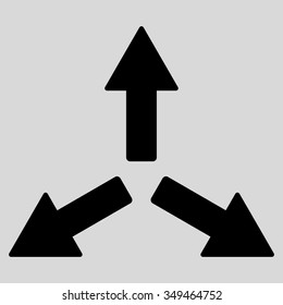 Expand Arrows vector icon. Style is flat symbol, black color, rounded angles, light gray background.