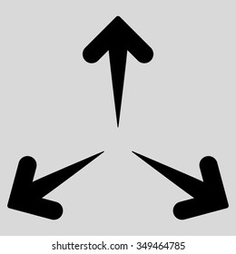 Expand Arrows vector icon. Style is flat symbol, black color, rounded angles, light gray background.