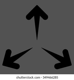 Expand Arrows vector icon. Style is flat symbol, black color, rounded angles, gray background.