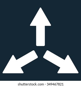 Expand Arrows vector icon. Style is flat symbol, white color, rounded angles, dark blue background.