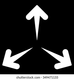 Expand Arrows vector icon. Style is flat symbol, white color, rounded angles, black background.