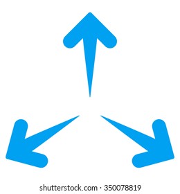 Expand Arrows vector icon. Style is flat symbol, blue color, rounded angles, white background.