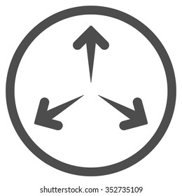 Expand Arrows vector icon. Style is flat circled symbol, gray color, rounded angles, white background.