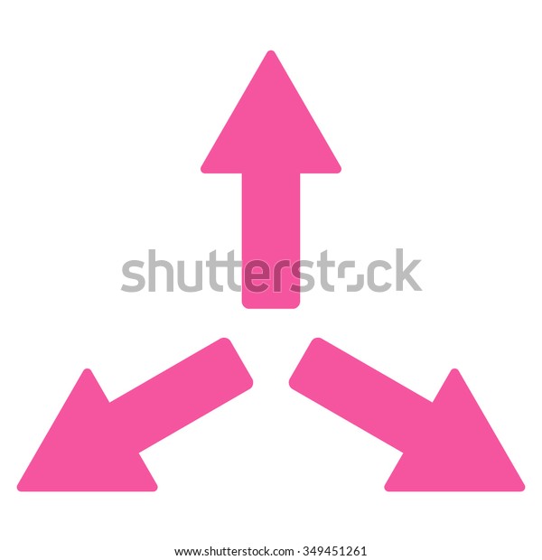 Expand Arrows vector icon.\
Style is flat symbol, pink color, rounded angles, white\
background.
