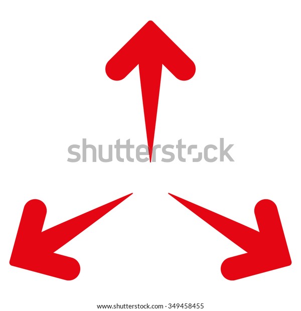 Expand Arrows vector\
icon. Style is flat symbol, intensive red color, rounded angles,\
white background.