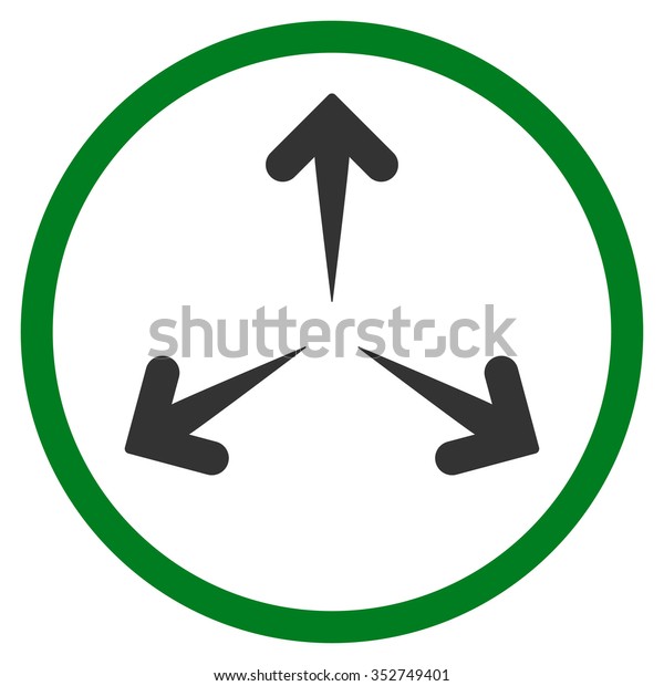 Expand\
Arrows vector icon. Style is bicolor flat circled symbol, green and\
gray colors, rounded angles, white\
background.