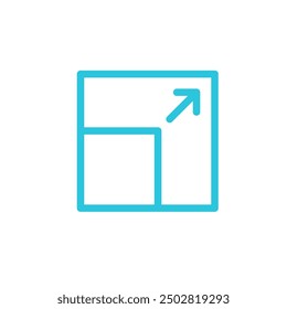 Expand, Bigger, Enlarge icon. Isolated on white background. 