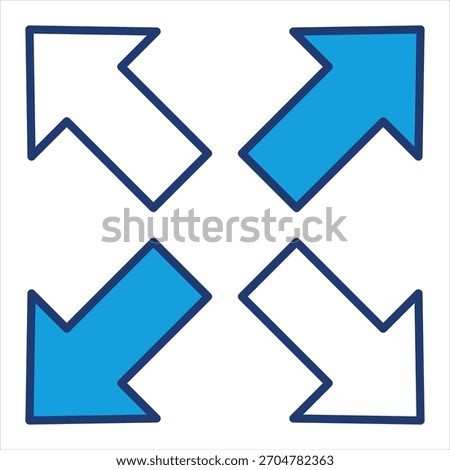 Expand blue Icon Vector Illustration