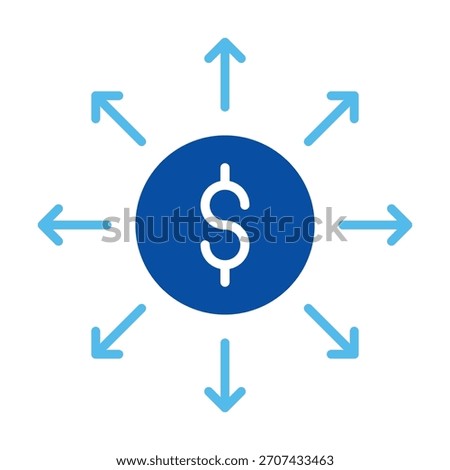 Expand In Blue Style, Vector Illustration