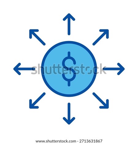 Expand In Blue Style, Vector Illustration