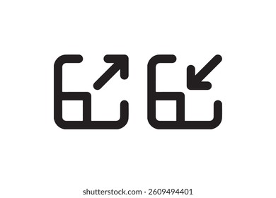 Expand and collapse icon set for UI Vector