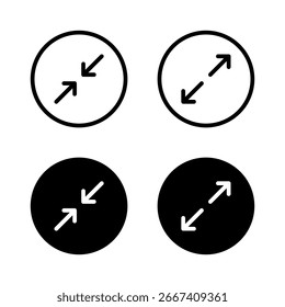 Ein- und Ausblenden des Bildschirmsymbols. Vollständiges Anzeigesymbol auf schwarzem Kreis verlassen