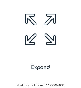 Expand concept line icon. Linear Expand concept outline symbol design. This simple element illustration can be used for web and mobile UI/UX.