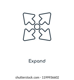 Expand concept line icon. Linear Expand concept outline symbol design. This simple element illustration can be used for web and mobile UI/UX.