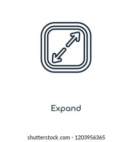 Expand concept line icon. Linear Expand concept outline symbol design. This simple element illustration can be used for web and mobile UI/UX.