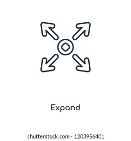 Expand concept line icon. Linear Expand concept outline symbol design. This simple element illustration can be used for web and mobile UI/UX.