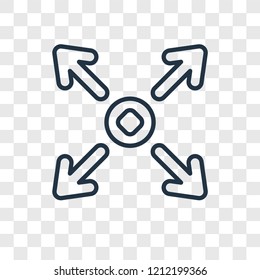 Expand concept vector linear icon isolated on transparent background, Expand concept transparency concept in outline style