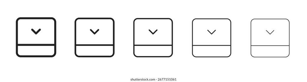 Ilustración vectorial de icono de Expandir abajo aislada