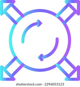 Expand Eco friendly icon with blue duotone style. arrow, maximize, extend, bigger, up, full, scale. Vector illustration