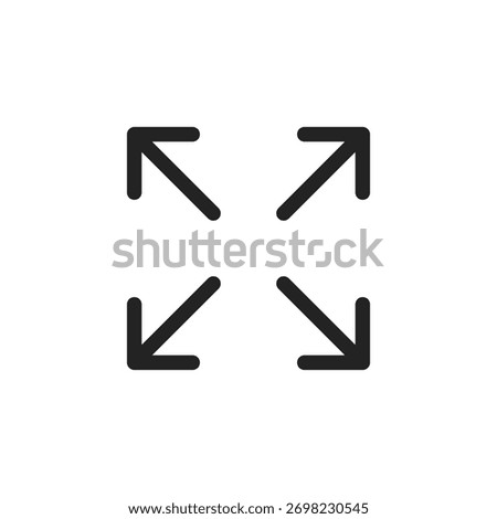 Expand and enlarge flat isolated icon on white background. Vector illustration