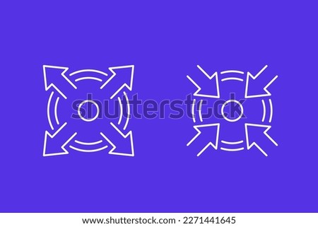 expand, extend and reduce line icons, vector Foto stock © 