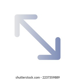 Expand flat gradient color ui icon. Gesture on touch screen. Zoom out player window. Changing format. Simple filled pictogram. GUI, UX design for mobile application. Vector isolated RGB illustration