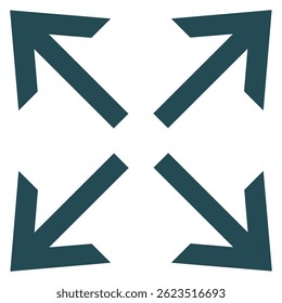 Expand flat icon isolated on white background.