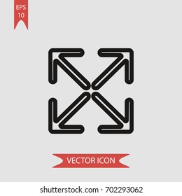 Expand four arrows vector icon illustration symbol