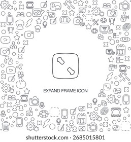 Expand Frame Icon, line style with mosaic icon background, great for web and background use.