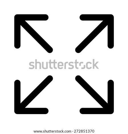 Expand to full screen / fullscreen line art vector icon for apps and websites Foto stock © 