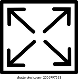Expand full screen, full screen line art vector icon for apps and websites. Replaceable vector design.