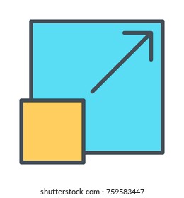 Expand to full screen thin line icon. 96x96 for Web Graphics and Apps.  Simple Minimal Pictogram. Vector