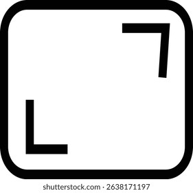 Expand Fullscreen Icon.UI icon for expanding screen or viewing full window.